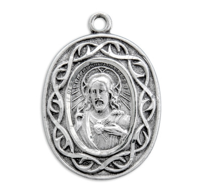 "Crown of Thorns" Sterling Silver Scapular Medal