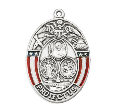 Sterling Silver Oval Military Medal
