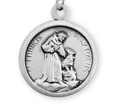 Saint Francis of Assisi Round Sterling Silver Medal