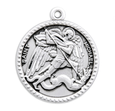 Saint Michael Round Sterling Silver Medal