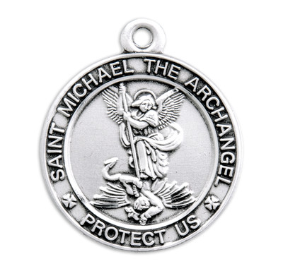 Saint Michael Round Sterling Silver Medal