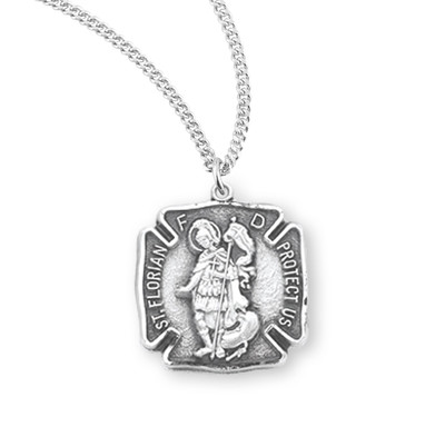 Saint Florian Sterling Silver Firefighters Medal