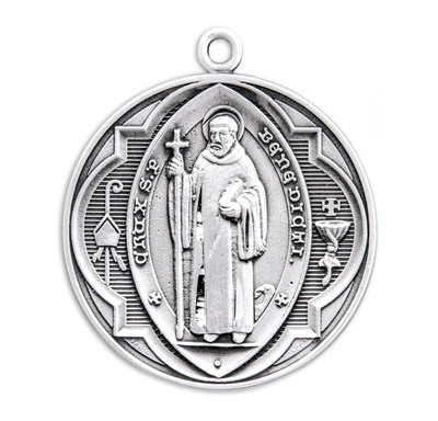 Saint Benedict Round Jubilee Sterling Silver Medal