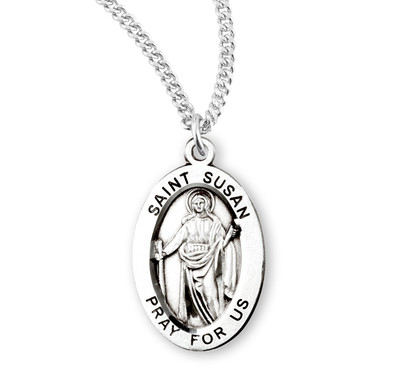 Patron Saint Susan Oval Sterling Silver Medal