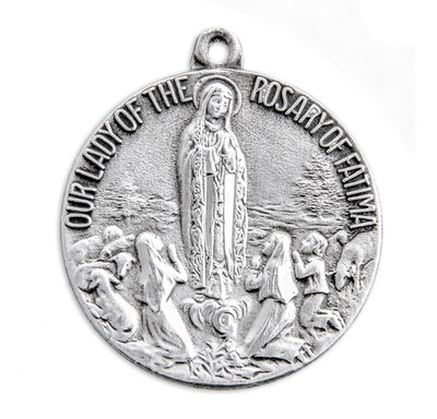 Our Lady of Fatima Round Sterling Silver Medal