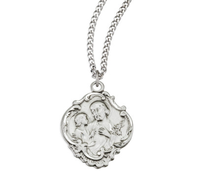 Sterling Silver St. Joseph Baroque Medal
