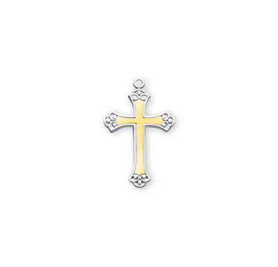 Two Tone Sterling Silver Cross