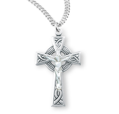 Sterling Silver Irish Celtic Crucifix Pendant