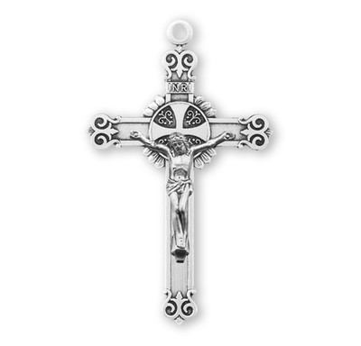 Sterling Silver Swirl Tip Crucifix