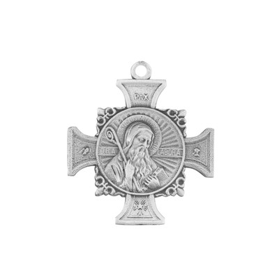 Saint Benedict Bust-Cross Sterling Silver Medal