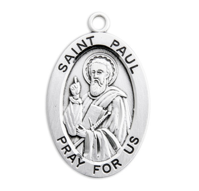Patron Saint Paul Oval Sterling Silver medal