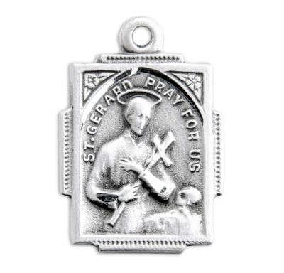 Saint Gerard Square Sterling Silver Medal