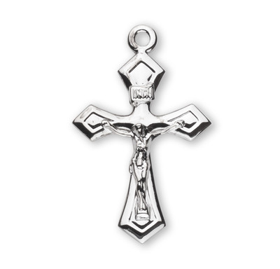 Pointed Tapered Sterling Silver Crucifix