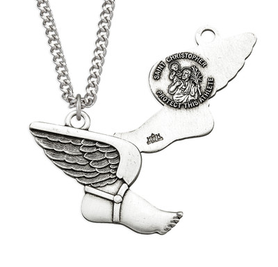 Saint Christopher Sterling Silver Track Athlete Medal