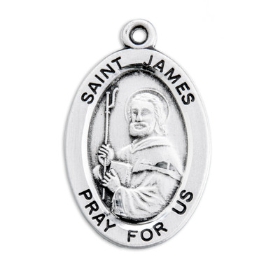 Patron Saint James Oval Sterling Silver Medal
