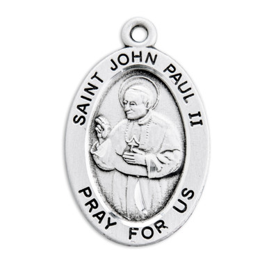 Saint John Paul II Oval Sterling Silver Medal