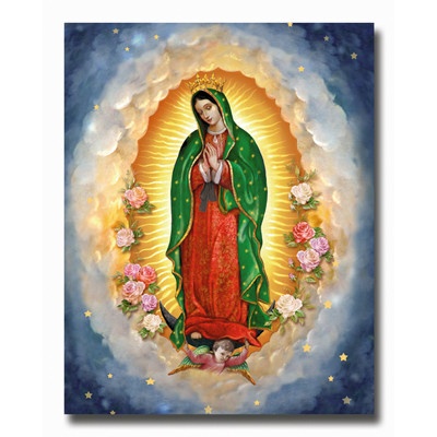 OL GUADALUPE W/FLOWERS CARDED PRINT 8x10 PRINT FOR FRAMING