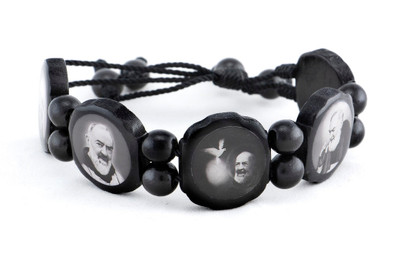 St. Padre Pio Black Wooden Bracelet