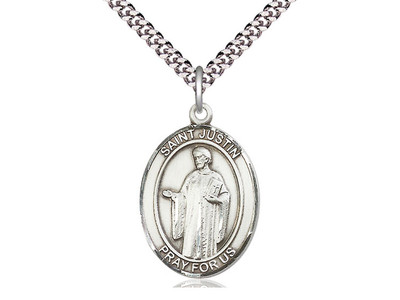 St. Justin - Oval Patron Saint Series