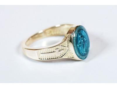 Miraculous Ring with Blue Epoxy
