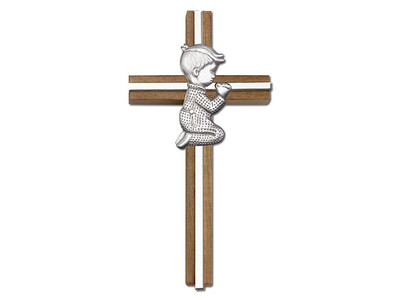 Praying Boy Wall Cross - 6 Inch