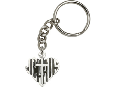 Heart of Jesus w/Cross Key Chain