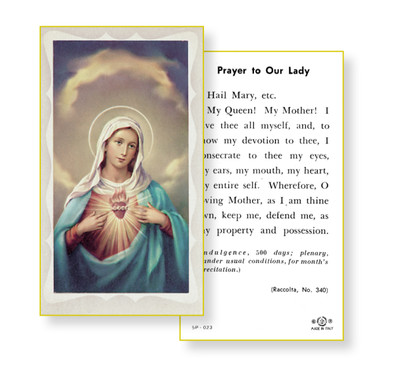 Immaculate Heart of Mary Holy Card