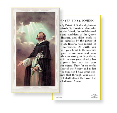 Saint Dominic Holy Card