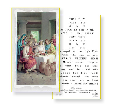 Wedding at Cana Holy Card