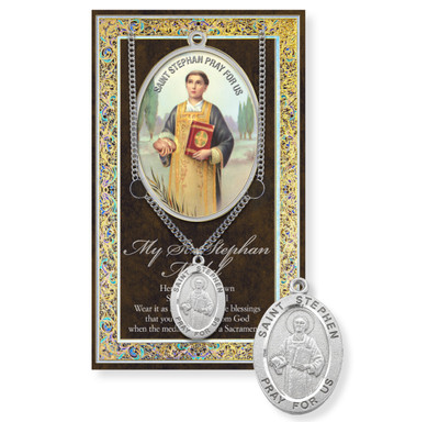 Saint Stephen Biography Pamphlet and Patron Saint Medal