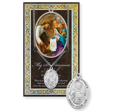 Saint Veronica Biography Pamphlet and Patron Saint Medal
