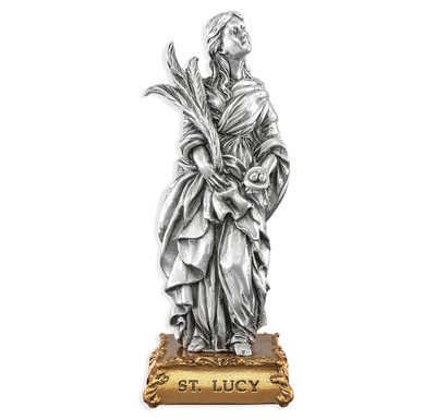St. Lucy of Syracuse Pewter Statue