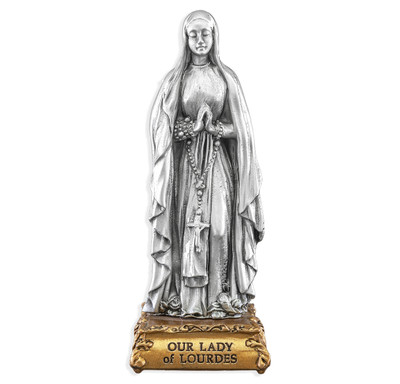 Our Lady of Lourdes Pewter Statue