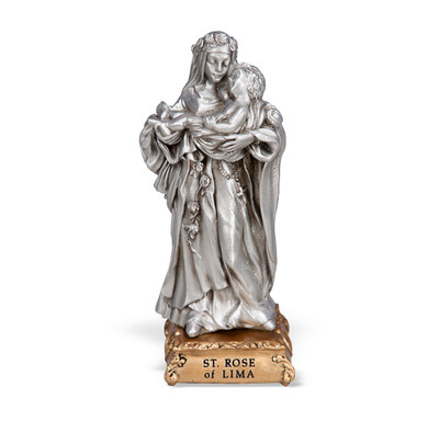 St. Rose of Lima Pewter Statue