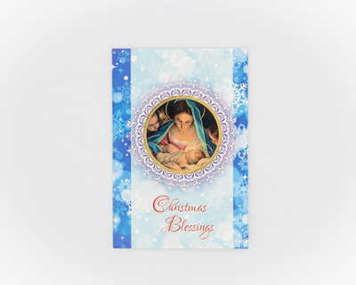 Mary and Infant with Angels Christmas Card (10 pack)