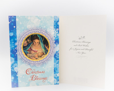 Mary and Infant with Angels Christmas Card (10 pack)