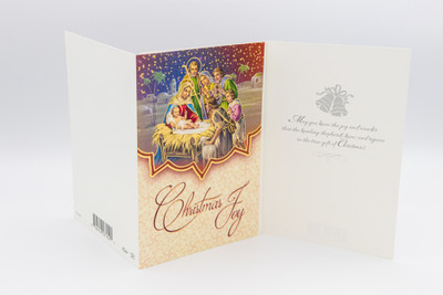 Drummer Boy and Bethlehem with a Shepherd Christmas Card (10 pack)