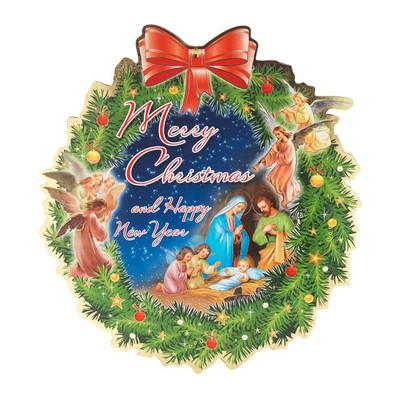Christmas & New Year Wreath Shaped Plaque