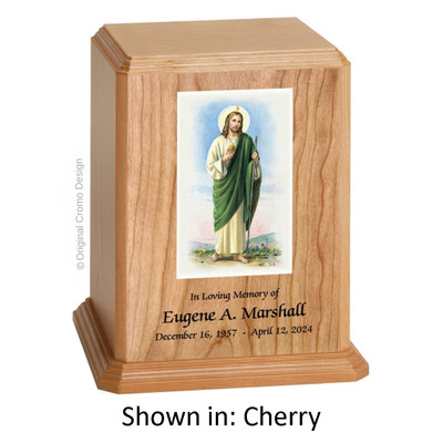 Saint Jude Cherry Wood Urn 