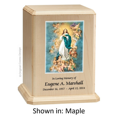 Immaculate Conception Maple Wood Urn 