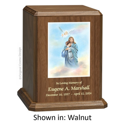 Paradise Jesus Hugging Walnut Wood Urn 