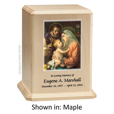 Holy Family Maple Wood Urn 