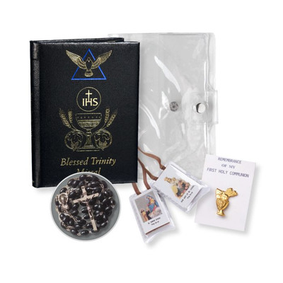 5pc. Boys Black Blessed Trinity Missal Communion Set