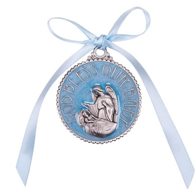 Blue Epoxied Crib Medal