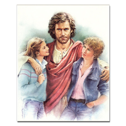JESUS W/TEENAGERS CARDED 8x10 PRINT FOR FRAMING