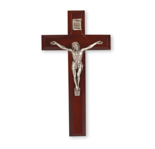 Dark Cherry Wood Wall Crucifix