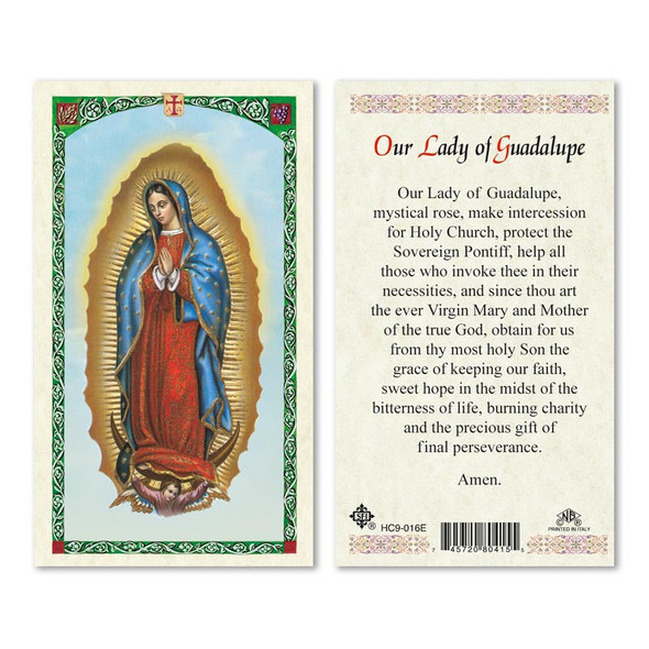Our Lady Of Guadalupe Laminated Prayer Cards