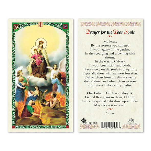 Our Lady Of Mt. Carmel W/Souls Laminated Prayer Cards