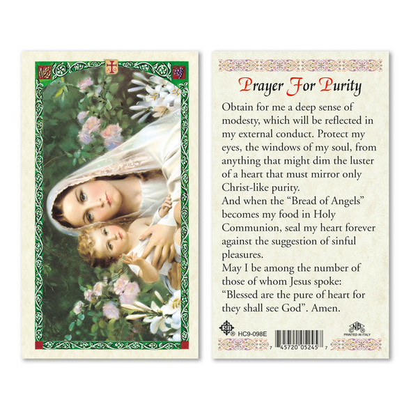 Our Lady Madonna Of The Lilies Laminated Prayer Cards