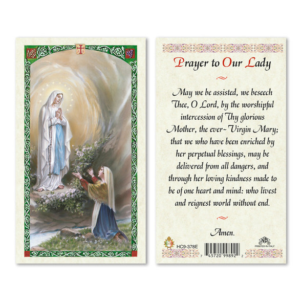 A Prayer To Our Lady Of Lourdes Laminated Prayer Cards